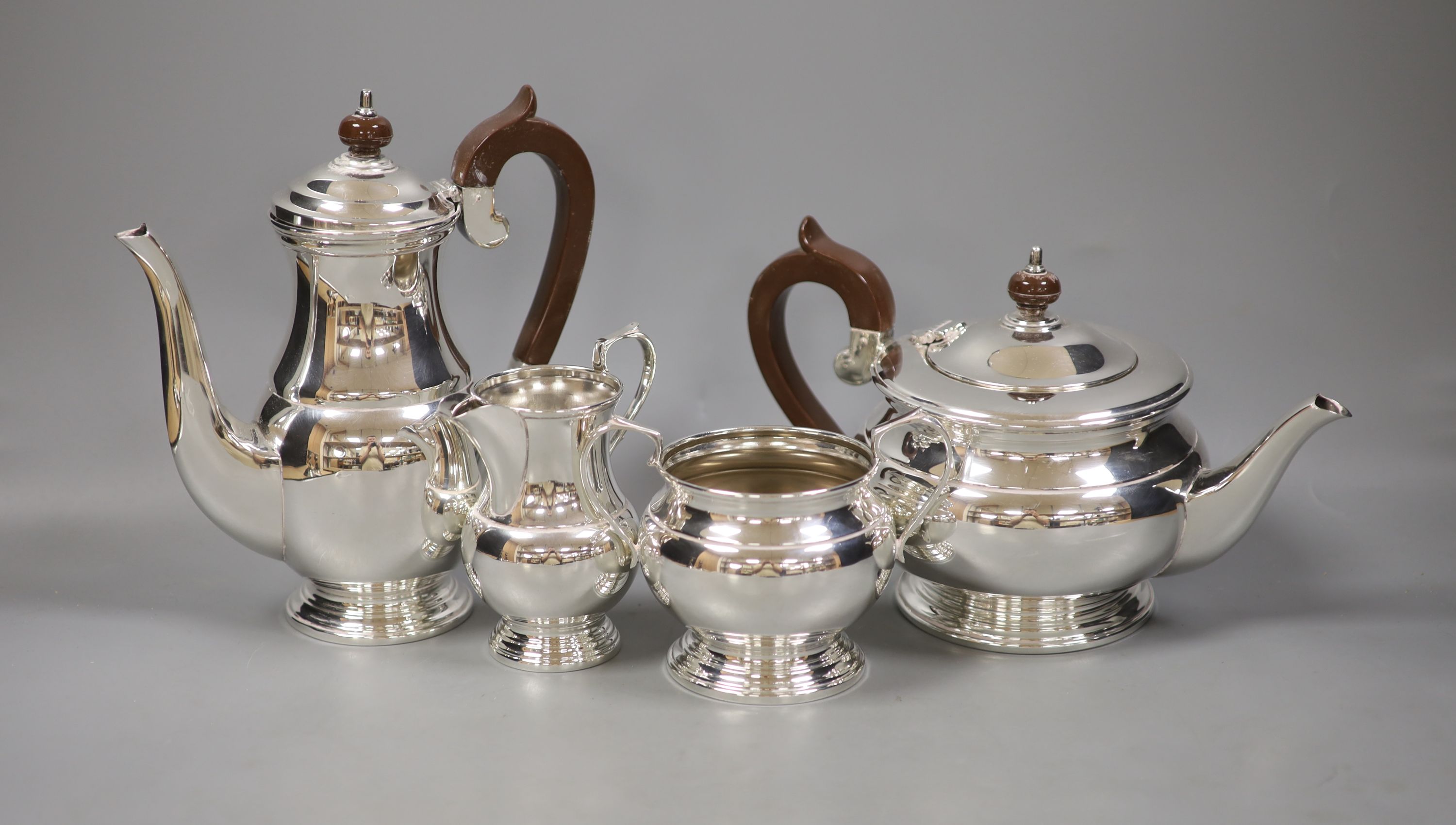A four-piece silver 'Regent' tea service